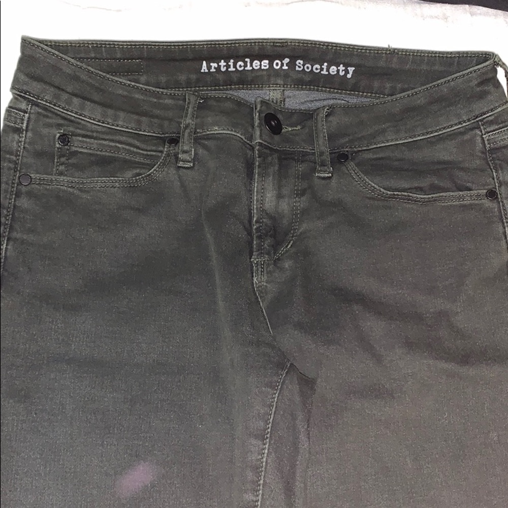 Articles of Society dark green jeans